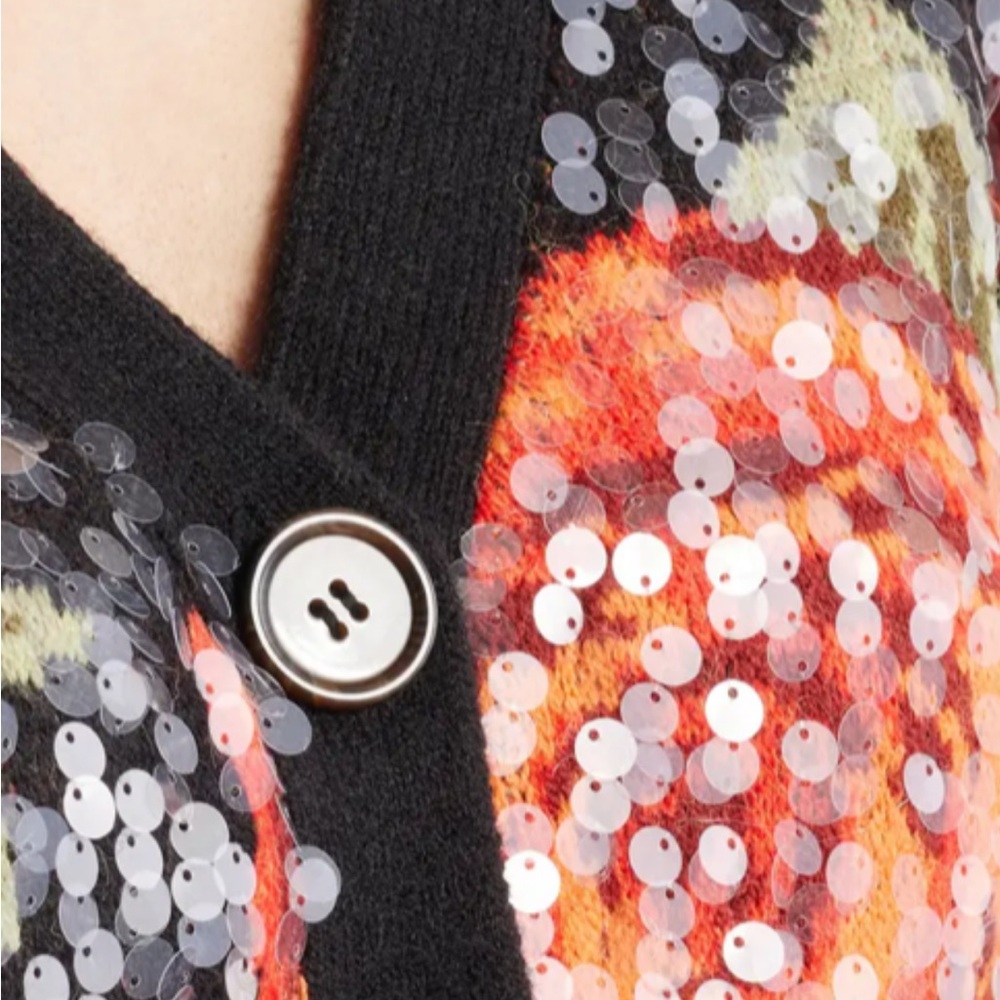 FARM Rio Latin Roses Sequin Knit Cardigan - Picture 5 of 12